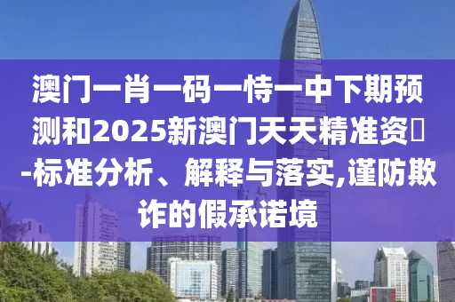 澳門一肖一碼一恃一中下期預(yù)測和2025新澳門天天精準(zhǔn)資枓-標(biāo)準(zhǔn)分析、解釋與落實,謹(jǐn)防欺詐的假承諾境